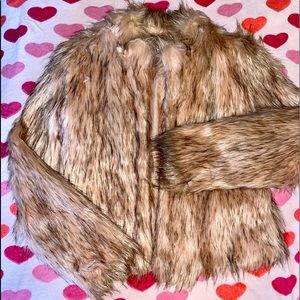 Blush color fur winter warm coat only worn once